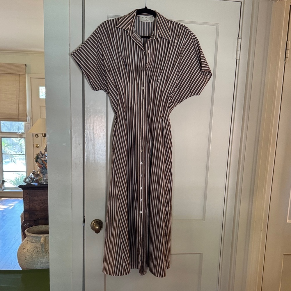 Striped Brown and White Dress
